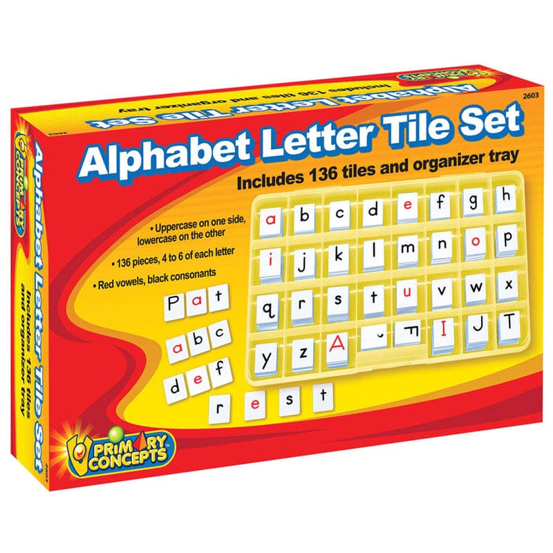 Alphabet Letter Tile Set - Letter Recognition - Primary Concepts Inc