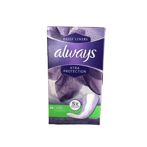 Always Dailies Xtra Protection Long Liners, 40 Count - ShelHealth.Com