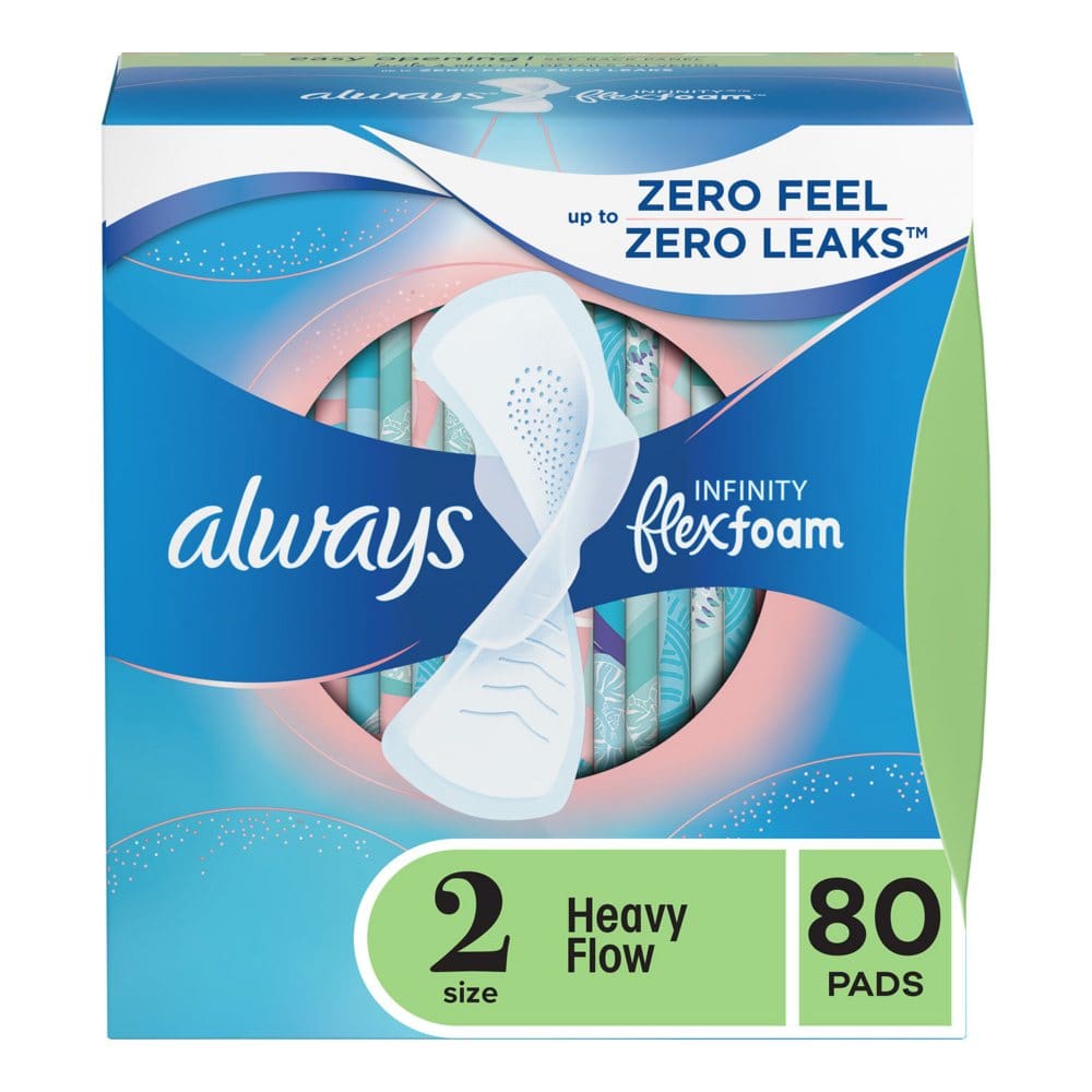 Always Infinity FlexFoam Heavy Flow Pads Unscented - Size 2 (80 ct.) - Feminine Care - Always Infinity