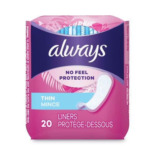 Always Thin Daily Panty Liners Regular 20/pack 24 Packs/carton - Janitorial & Sanitation - Always®