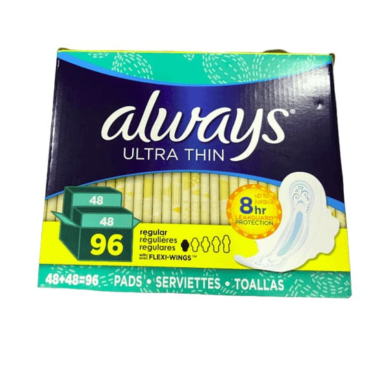 Always Ultra Thin Active Pads, Regular With Flexi-Wings, Clean Scent ,96 Count - ShelHealth.Com