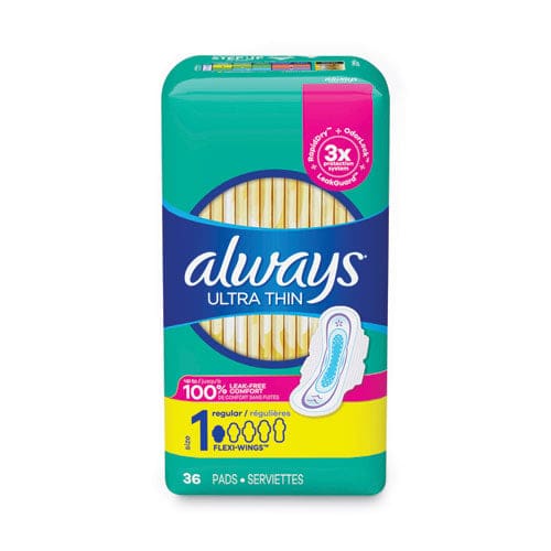 Always Ultra Thin Pads Regular 36/pack 6 Packs/carton - Janitorial & Sanitation - Always®