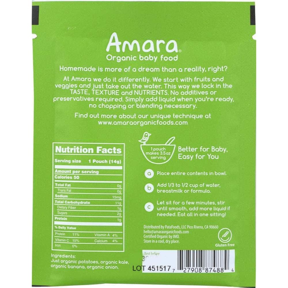 Amara Amara Baby Food Kale Potato Mash, 1 ea