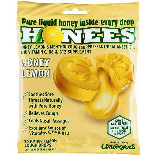 Ambrosoli Ambrosoli Honees Cough Drops Lemon Bag, 20 pc