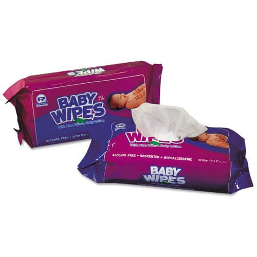 AmerCareRoyal Baby Wipes Refill Pack 8 X 7 White 80/pack 12 Packs/carton - School Supplies - AmerCareRoyal®