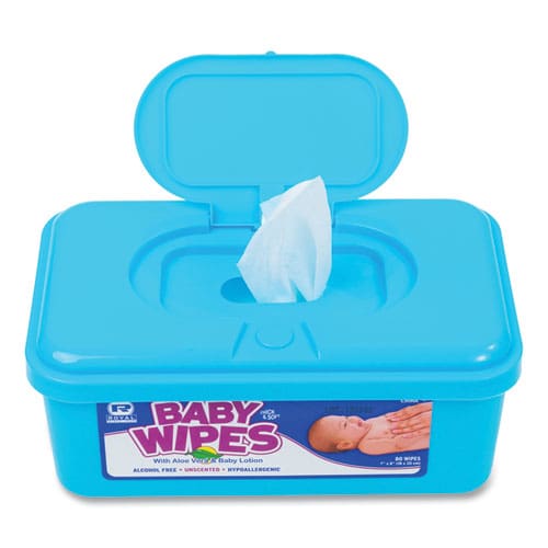 AmerCareRoyal Baby Wipes Tub White 80/tub 12/carton - School Supplies - AmerCareRoyal®
