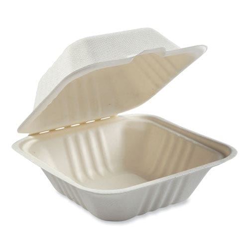 AmerCareRoyal Bagasse Pfas-free Food Containers. 1-compartment 6 X 6 X 3.19 White Bamboo/sugarcane 500/carton - Food Service -