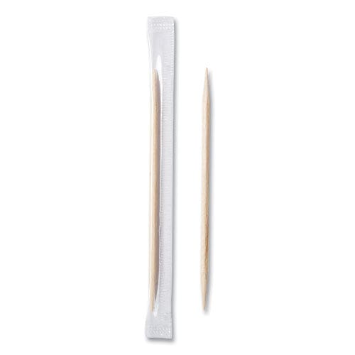 AmerCareRoyal Cello-wrapped Round Wood Toothpicks 2.5 Natural 1,000/box 15 Boxes/carton - Food Service - AmerCareRoyal®