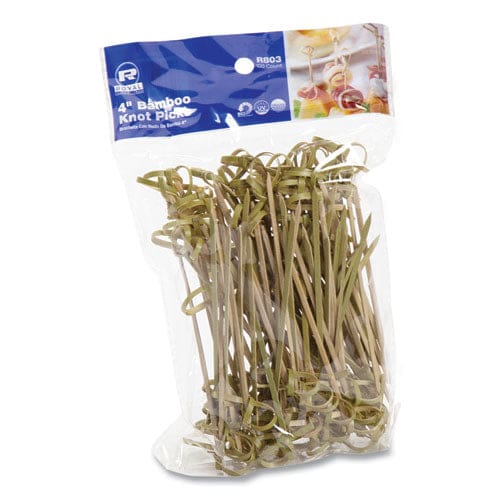 AmerCareRoyal Knotted Bamboo Pick Olive Green 4 1000/carton - Food Service - AmerCareRoyal®