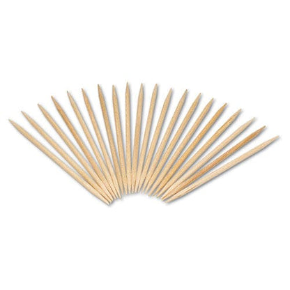 AmerCareRoyal Round Wood Toothpicks 2.5 Natural 800/box 24 Boxes/case 5 Cases/carton 96,000 Toothpicks/carton - Food Service -