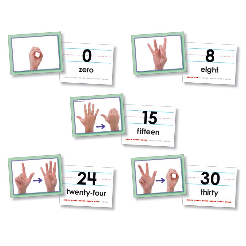 American Sign Language Cards Number 0-30 (Pack of 2) - Sign Language - North Star Teacher Resource