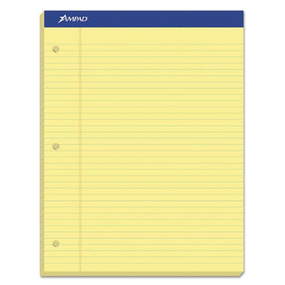 Ampad Double Sheet Pads Medium/college Rule 100 Canary-yellow 8.5 X 11.75 Sheets - School Supplies - Ampad®