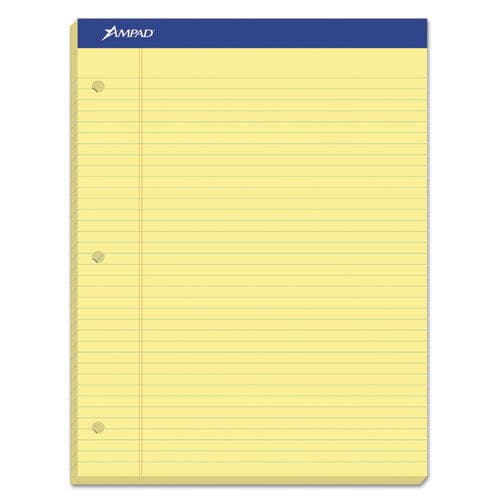 Ampad Double Sheet Pads Wide/legal Rule 100 Canary-yellow 8.5 X 11.75 Sheets - School Supplies - Ampad®