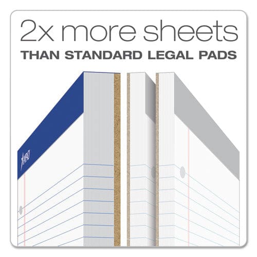Ampad Double Sheet Pads Wide/legal Rule 100 White 8.5 X 11.75 Sheets - School Supplies - Ampad®