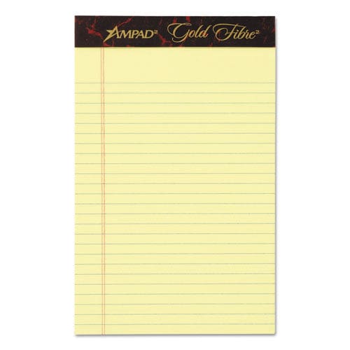 Ampad Gold Fibre Quality Writing Pads Medium/college Rule 50 Canary-yellow 5 X 8 Sheets Dozen - School Supplies - Ampad®