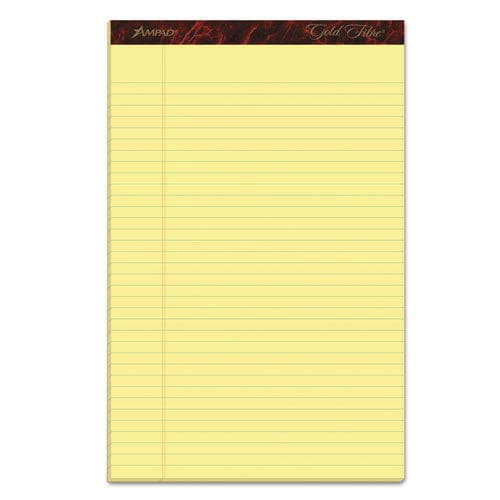 Ampad Gold Fibre Quality Writing Pads Wide/legal Rule 50 Canary-yellow 8.5 X 14 Sheets Dozen - School Supplies - Ampad®