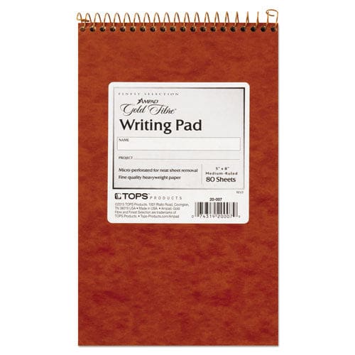 Ampad Gold Fibre Retro Wirebound Writing Pads Medium/college Rule Red Cover 80 Antique Ivory 5 X 8 Sheets - School Supplies - Ampad®