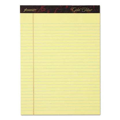 Ampad Gold Fibre Writing Pads Wide/legal Rule 50 Canary-yellow 8.5 X 11.75 Sheets 4/pack - School Supplies - Ampad®