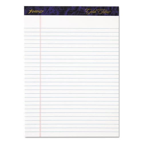 Ampad Gold Fibre Writing Pads Wide/legal Rule 50 White 8.5 X 11.75 Sheets 4/pack - School Supplies - Ampad®
