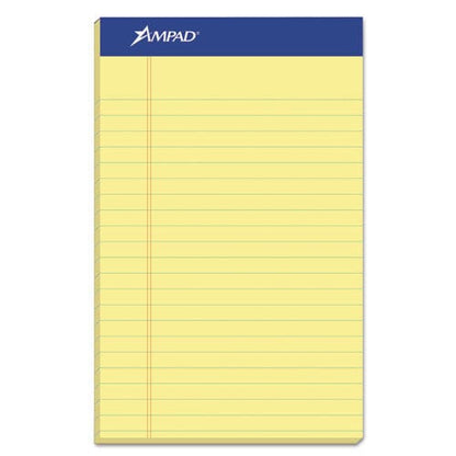 Ampad Perforated Writing Pads Narrow Rule 50 Canary-yellow 5 X 8 Sheets Dozen - School Supplies - Ampad®