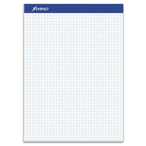 Ampad Quad Double Sheet Pad Quadrille Rule (4 Sq/in) 100 White 8.5 X 11.75 Sheets - School Supplies - Ampad®