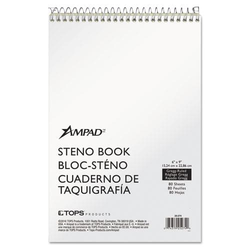 Ampad Steno Pads Gregg Rule Tan Cover 80 Green-tint 6 X 9 Sheets - Office - Ampad®