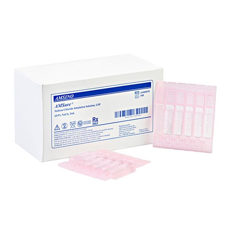 Inhalation Box Amsino International Sodium Chloride 0.9% 3Ml Inhalation, Box of 100 ...