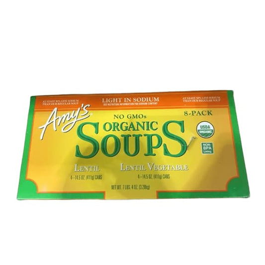 Amy's Soups Organic Lentil & Lentil Vegetable, 8 x 14.5 oz Cans - ShelHealth.Com