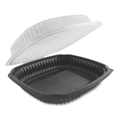 Anchor Packaging Culinary Lites Microwavable Container 39 Oz 9 X 9 X 3.01 Clear/black Plastic 100/carton - Food Service - Anchor Packaging