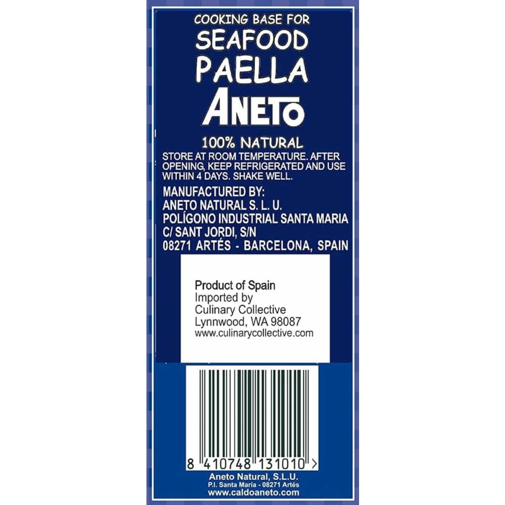 ANETO Grocery > Soups & Stocks ANETO: Seafood Paella Base, 1 lt