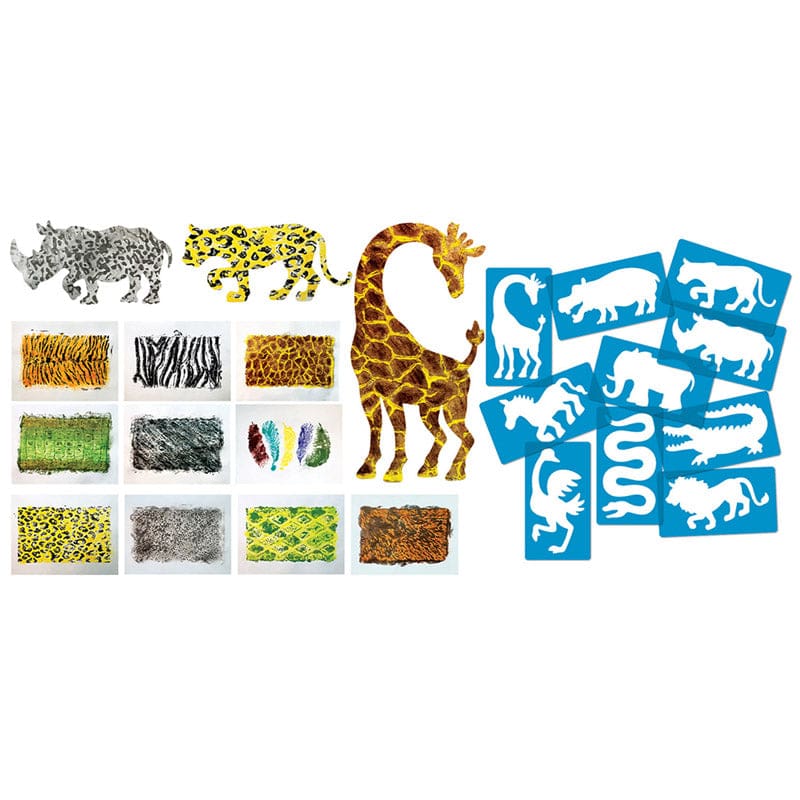 Animal Kingdom Stencils & Rubbing Plates Set - Stencils - Roylco Inc.