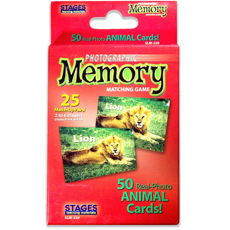 Animals Photographic Memory Matching Game (Pack of 8) - Language Arts - Stages Learning Materials