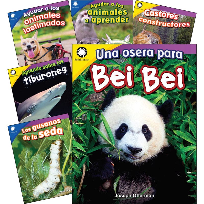 Animals Spanish Gr K-1 6 Book Set Smithsonian Informational Text - Animal Studies - Shell Education