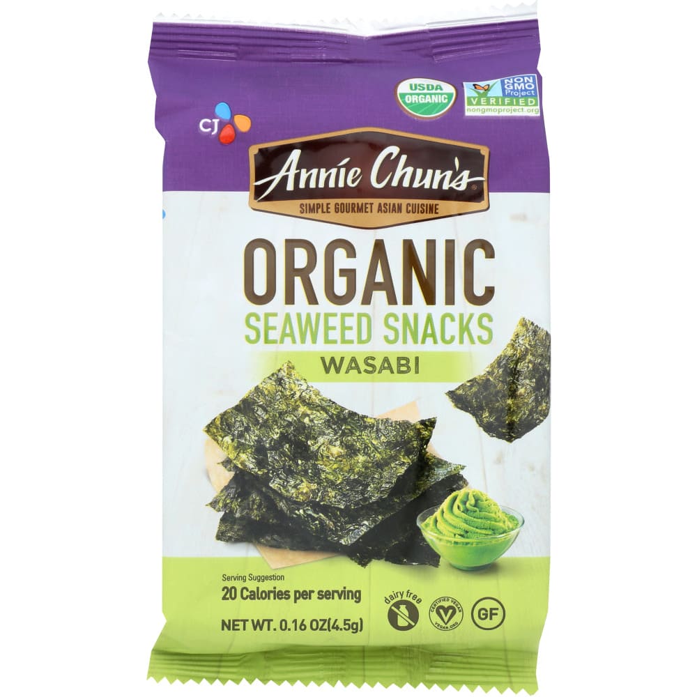 ANNIE CHUNS: Seaweed Snack Wasabi Mini 0.16 oz - Grocery > Snacks > Nuts > Seaweed Dried - ANNIE CHUNS