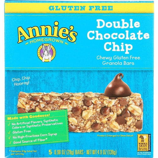 ANNIES Annie'S Homegrown Double Chocolate Chip Granola Bars, 4.9 Oz