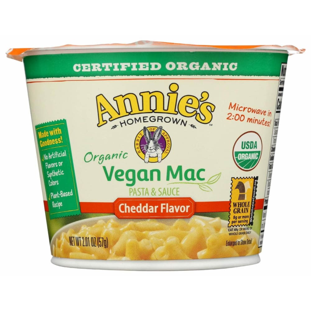 ANNIES HOMEGROWN ANNIES HOMEGROWN Organic Vegan Mac Pasta And Sauce Cheddar Flavor, 2.01 oz