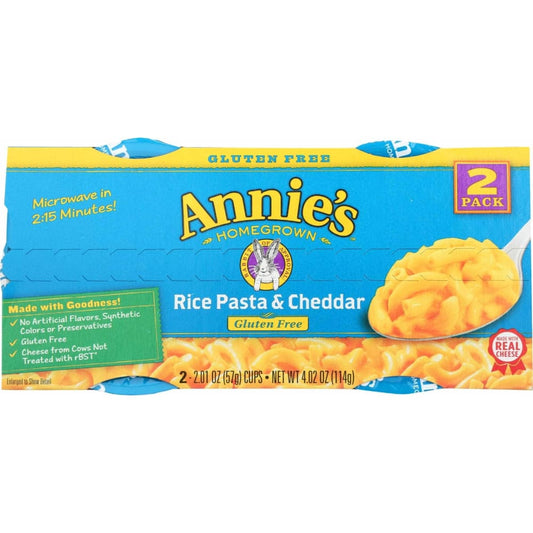ANNIES HOMEGROWN ANNIES HOMEGROWN Pasta Cup Rice & Chdr Gf 2Pk, 4.02 oz