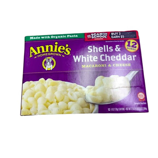 Annie's Macaroni and Cheese, Shells & White Cheddar Mac and Cheese, 6 Ounce, Pack of 12 - ShelHealth.Com
