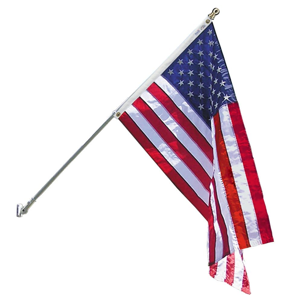 Annin - Spinning Flagpole with 3’ X 5’ Nyl-Glo U.S. Flag - Flags & Flag Pole Accessories - Annin