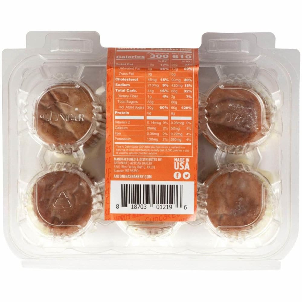 Antoninas Antoninas Gluten-Free Carrot Mini Cupcakes, 6 oz