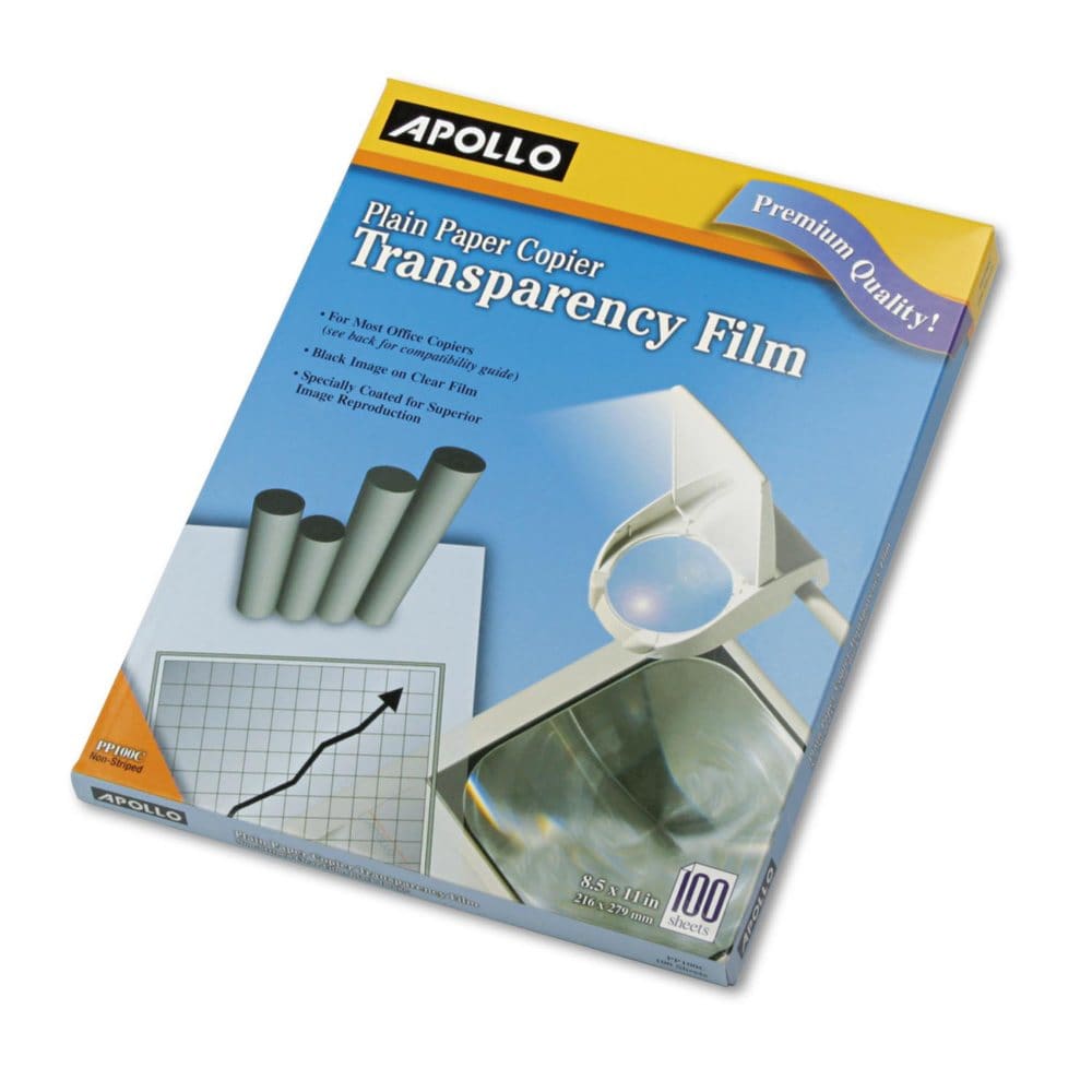 Apollo - Laser Copier Transparency Film Letter Clear - 100/Box - Teacher Bulk Supplies - Apollo