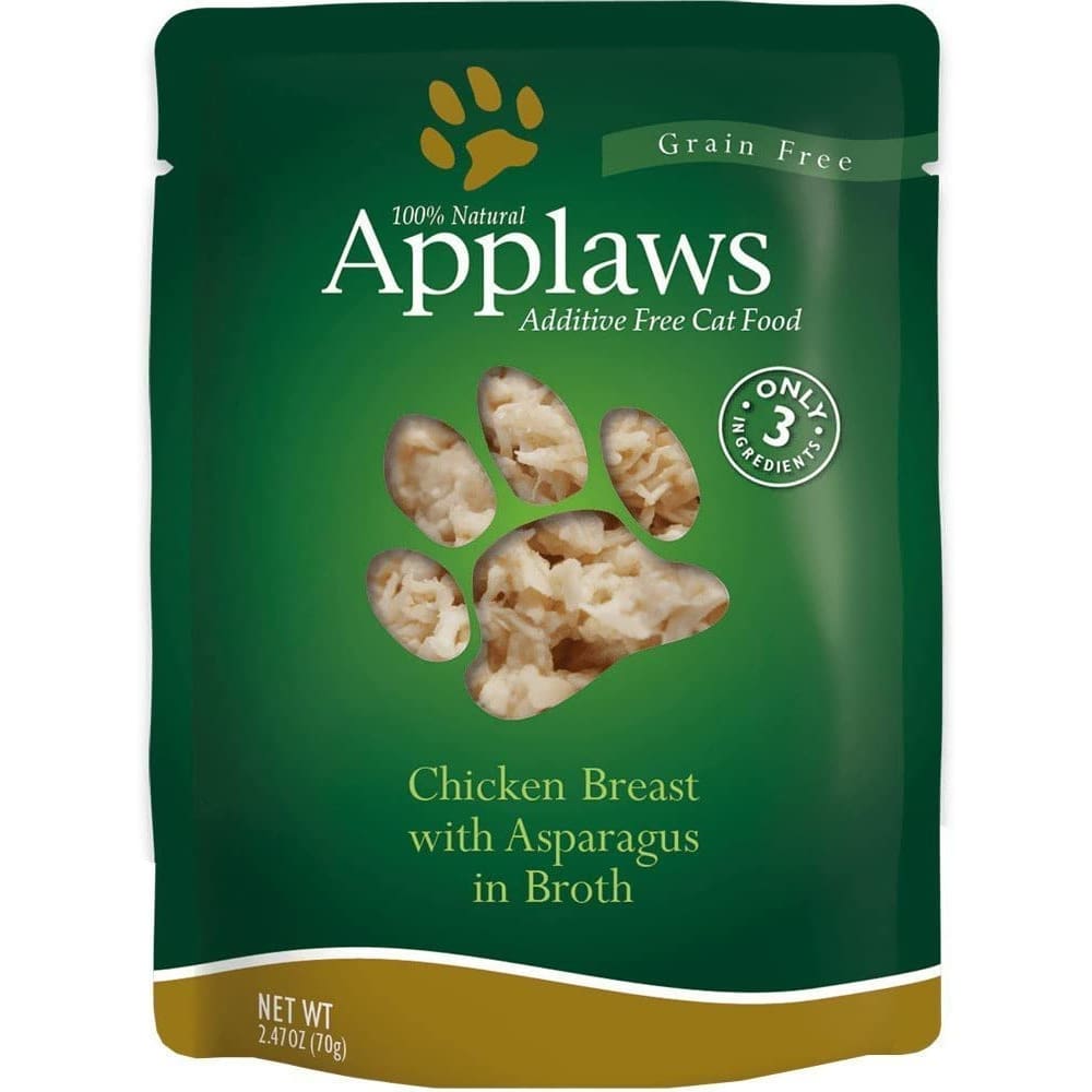 APPLAWS: Cat Food Chicken Breast with Asparagus in Broth 2.47 oz - Pet > Cat > Cat Food - APPLAWS