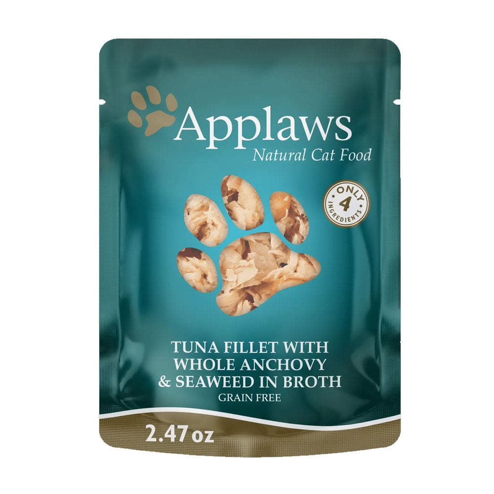 APPLAWS: Cat Food Pouch Tuna with whole Anchovy and Seaweed in Broth 2.47 oz - Pet > Cat > Cat Food - APPLAWS