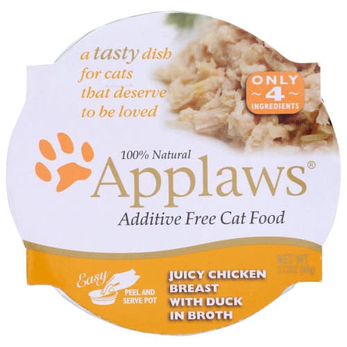 APPLAWS: Cat Pots Juicy Chicken Breast with Duck Peel Top Cat Food 2.12 oz - Pet > Cat > Cat Food - APPLAWS