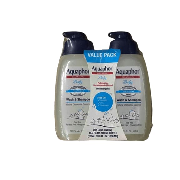 Aquaphor Baby Wash & Shampoo Value Pack, 2 pk. /16.9 fl. oz. - ShelHealth.Com