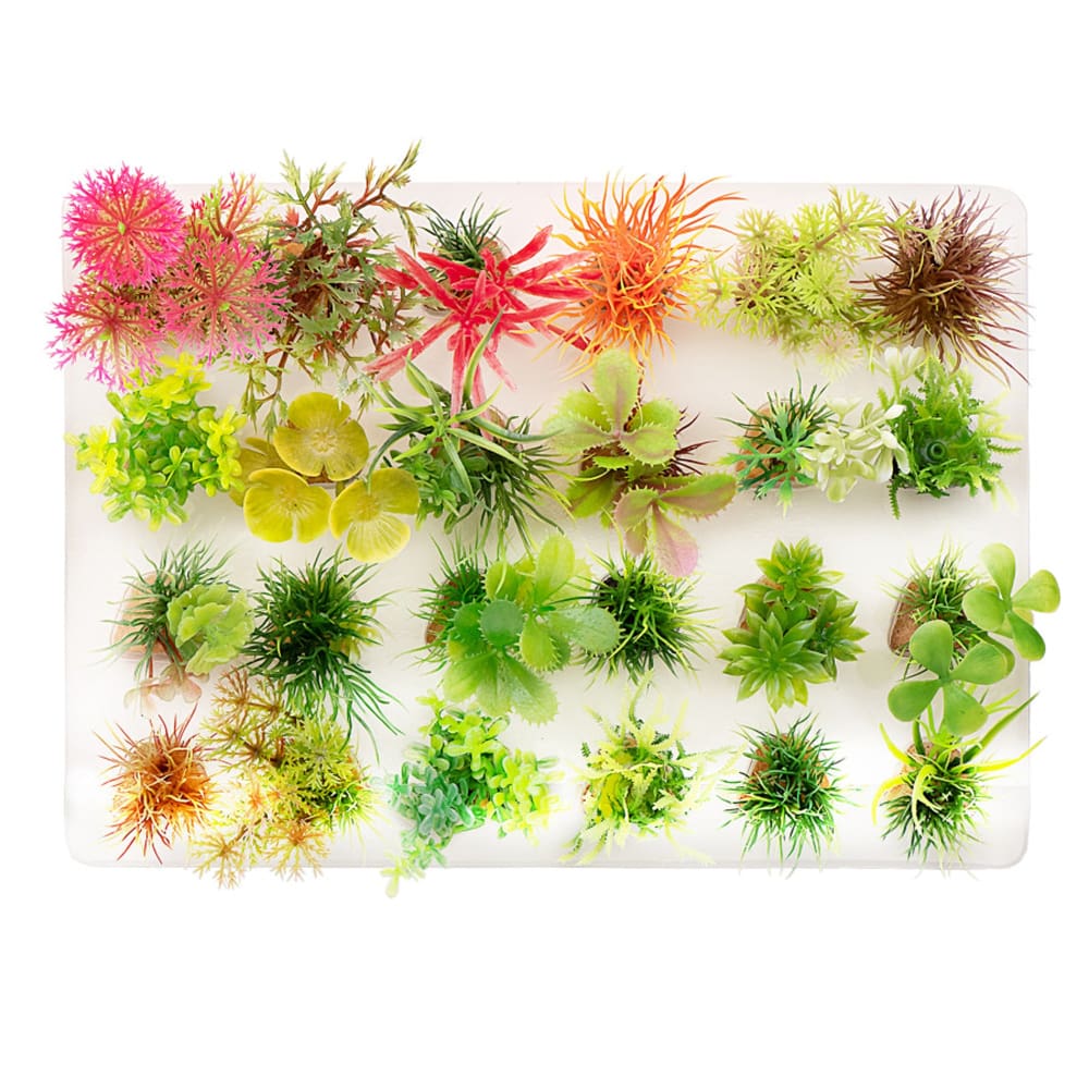 Aquatop Boxed Plastic Aquarium Plants Assorted MultiColored Assorted; 1ea-23 in; 24 pk - Pet Supplies - Aquatop