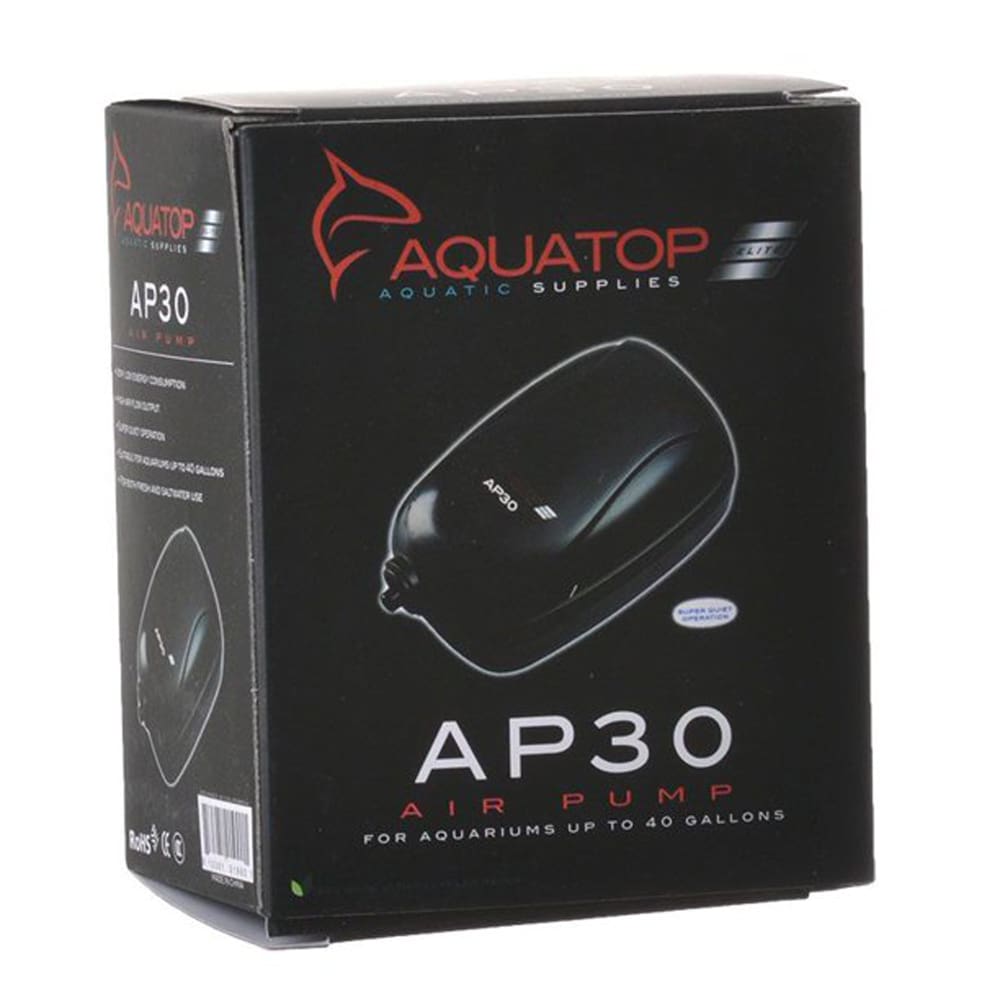 Aquatop BREZA AP-30 Aquarium Air Pump Up to 40gal Black - Pet Supplies - Aquatop