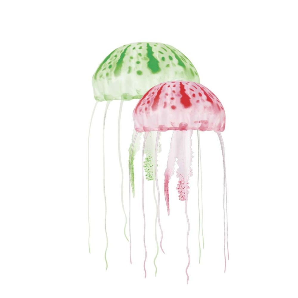 Aquatop Floating Jellyfish Aquarium Ornament Green-Red; 1ea-2 In 3 in; 2 pk - Pet Supplies - Aquatop