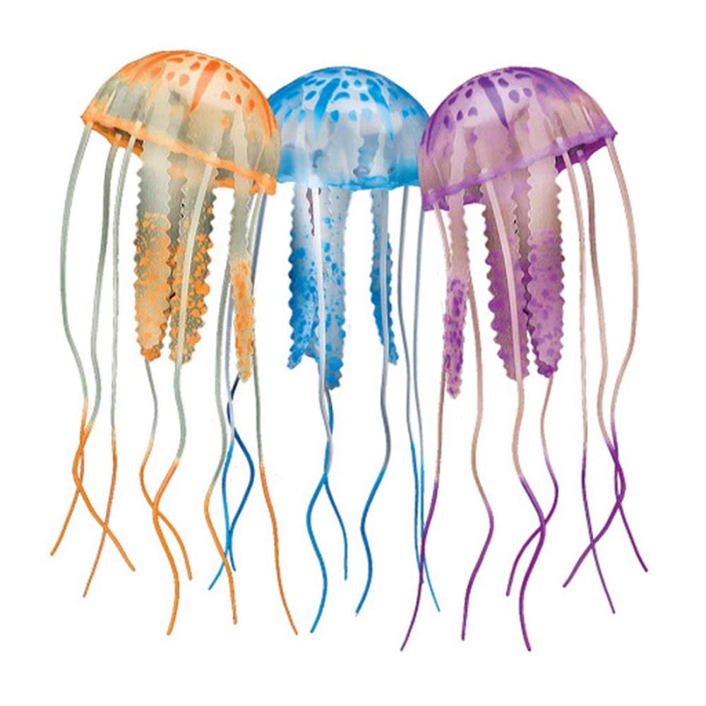 Aquatop Floating Jellyfish Aquarium Ornament Orange-Blue-Violet; 1ea-2 in; 3 pk - Pet Supplies - Aquatop