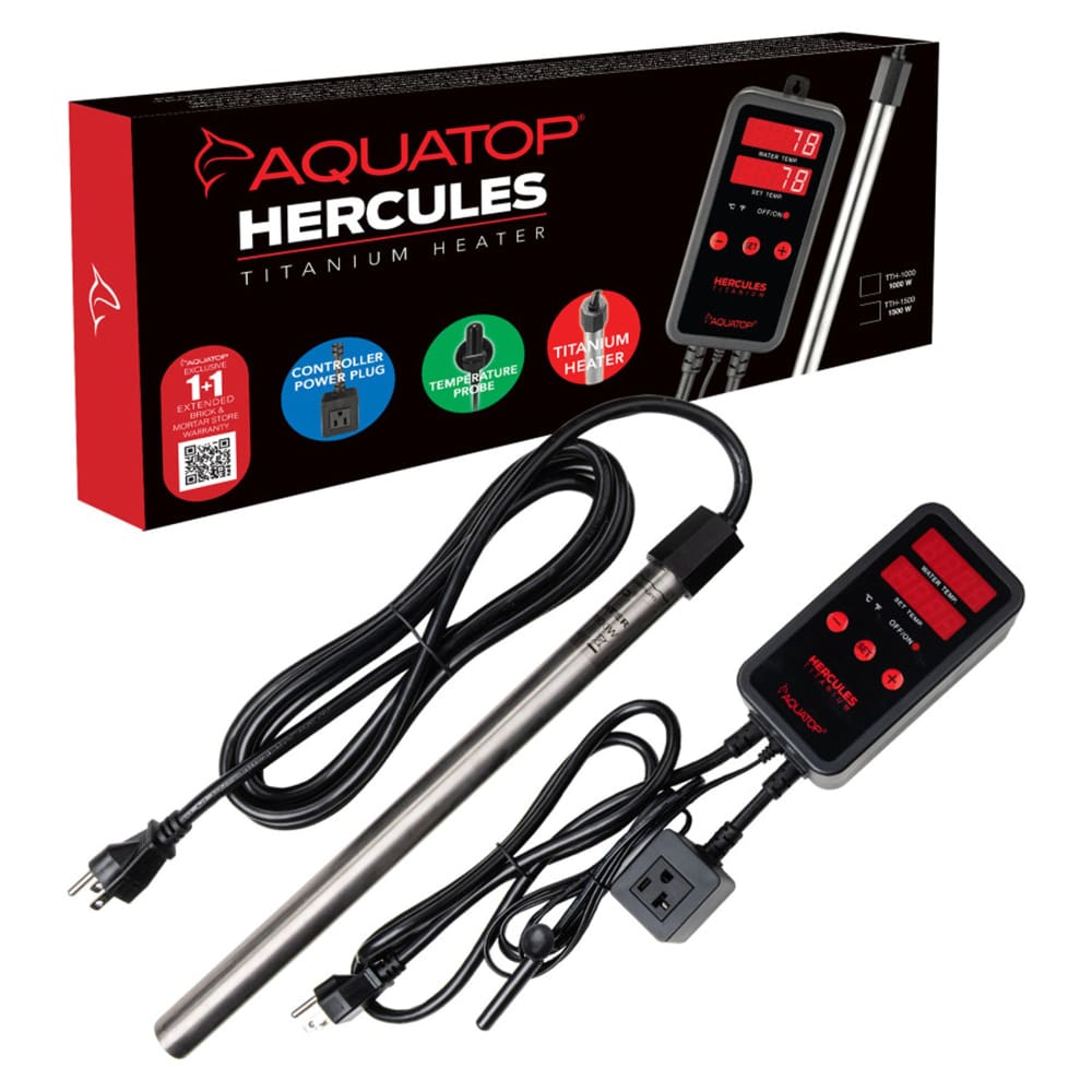 Aquatop Hercules Titanium Heater with Dual Digital InLine Controller 1ea-1000 W - Pet Supplies - Aquatop